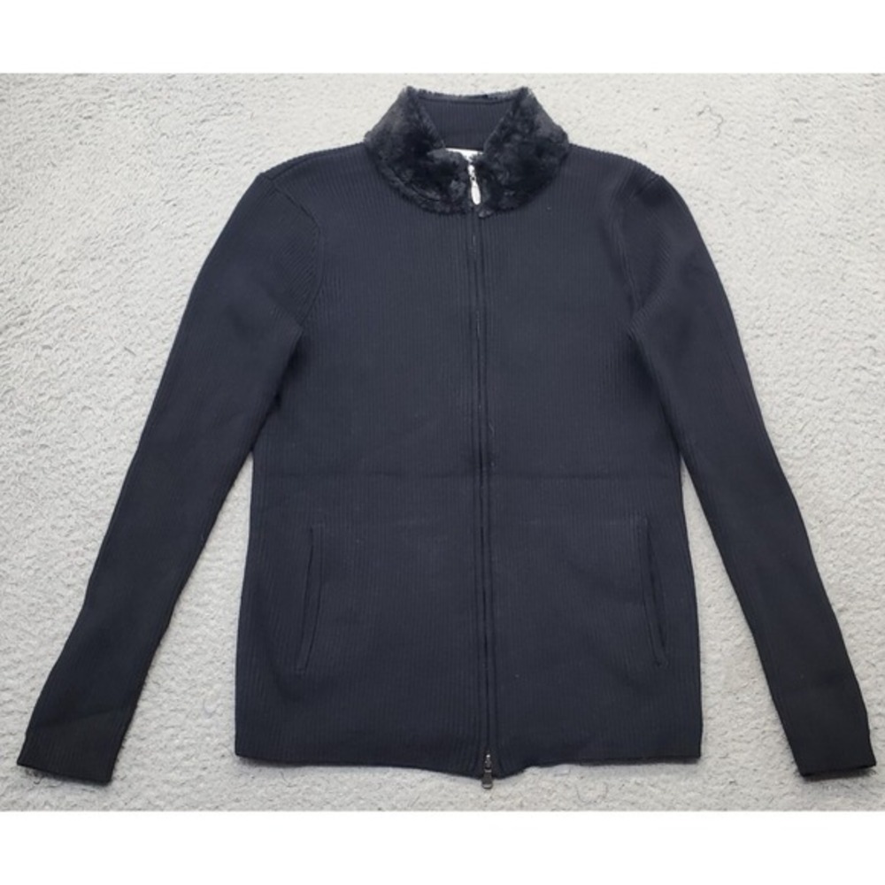 Greg Norman‎ Golf Sweater Women's S Black Stretch Long Sleeve Mock Neck Full Zip